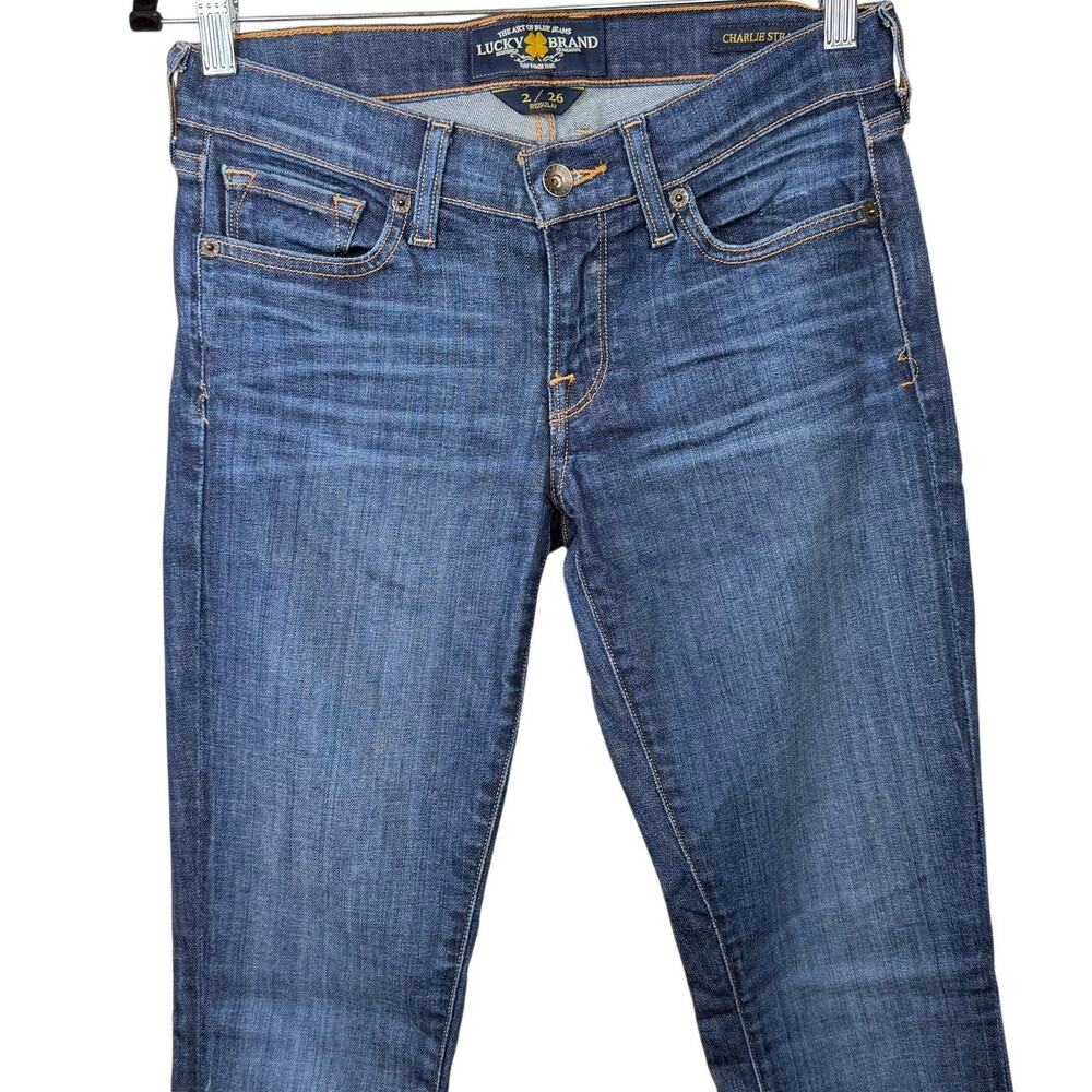 Lucky Brand NWOT Sandstorm Southside Charlie Straight Lower Mid-Rise Denim Jeans - Picture 4 of 8